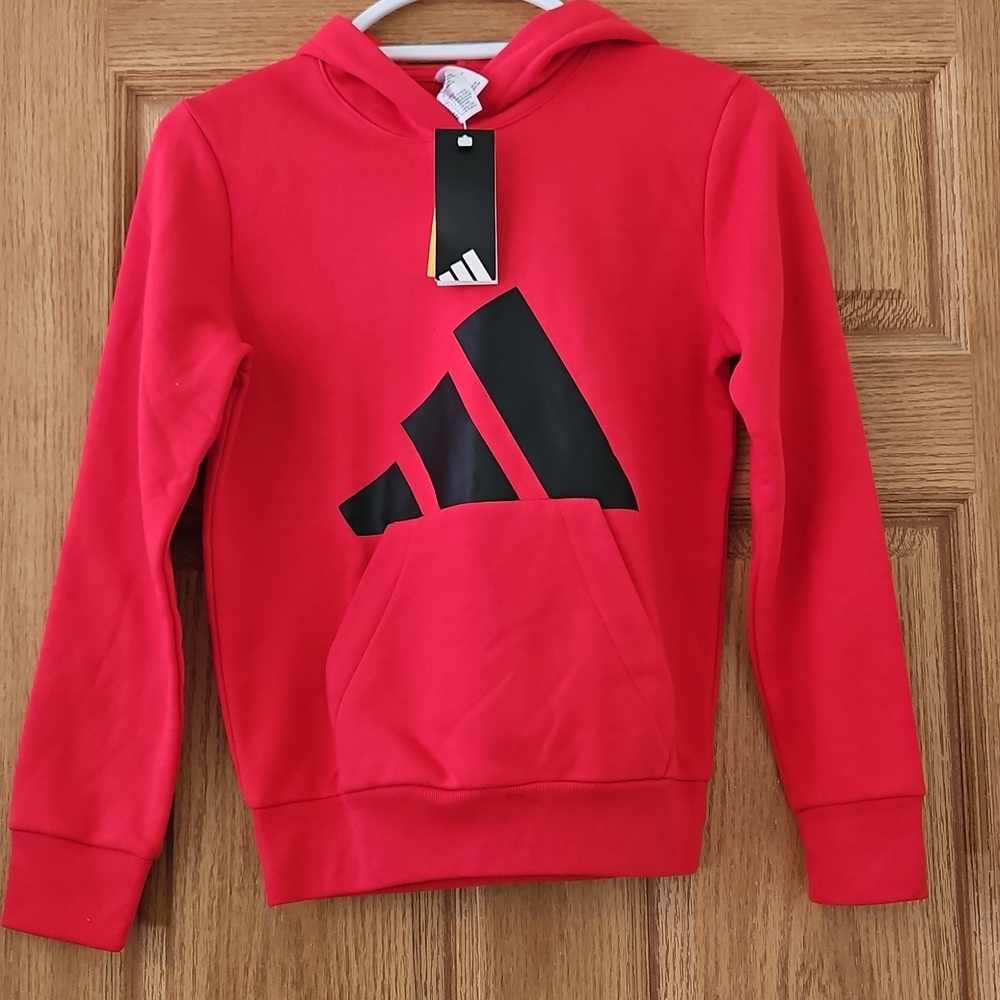 Adidas Stitch Fix Athletic Hoodie Pullover Boys M Fleece Lined NWT
